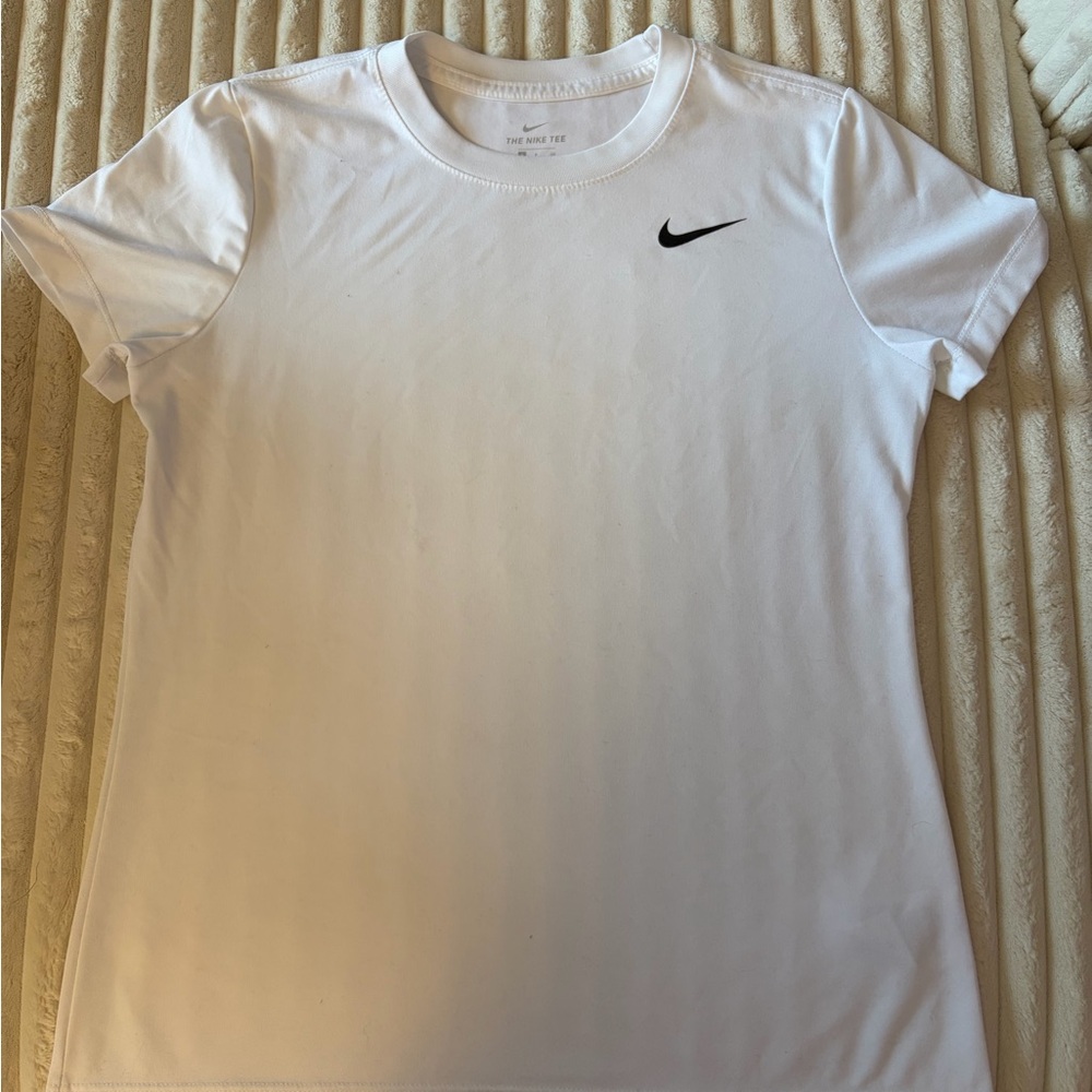 Nike White Short Sleeve Tee with Black Swoosh